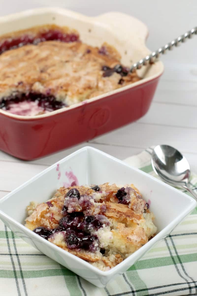 This gluten-free blueberry cobbler is a delicious way to use up fresh or frozen blueberries. Try this gluten-free blueberry dessert today.