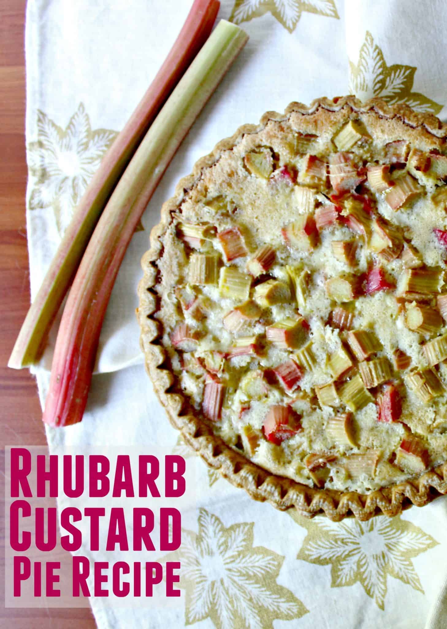 Rhubarb Custard Pie with No Milk