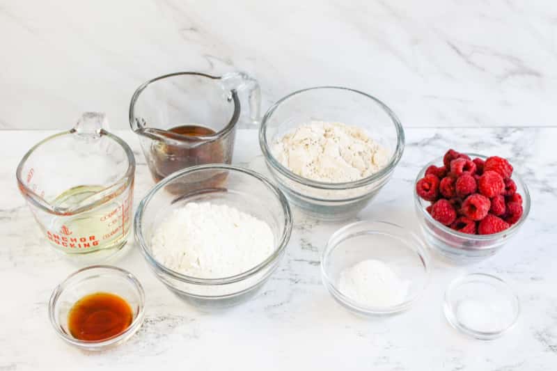 ingredients in glass bowls for this recipe