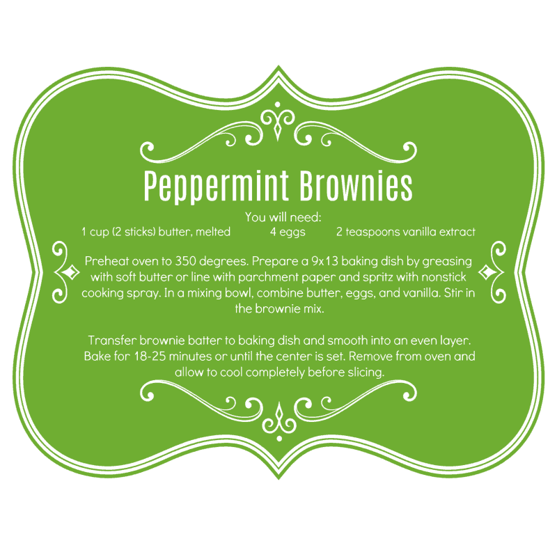 Christmas peppermint brownies printable tag