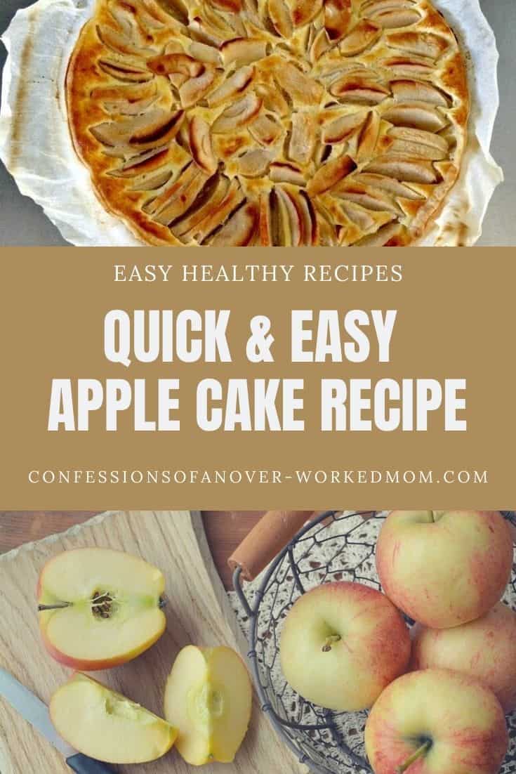 This quick apple cake recipe can be ready in an hour or less. It's perfect for unexpected company and a delicious way to use up apples. Try this fall recipe today.