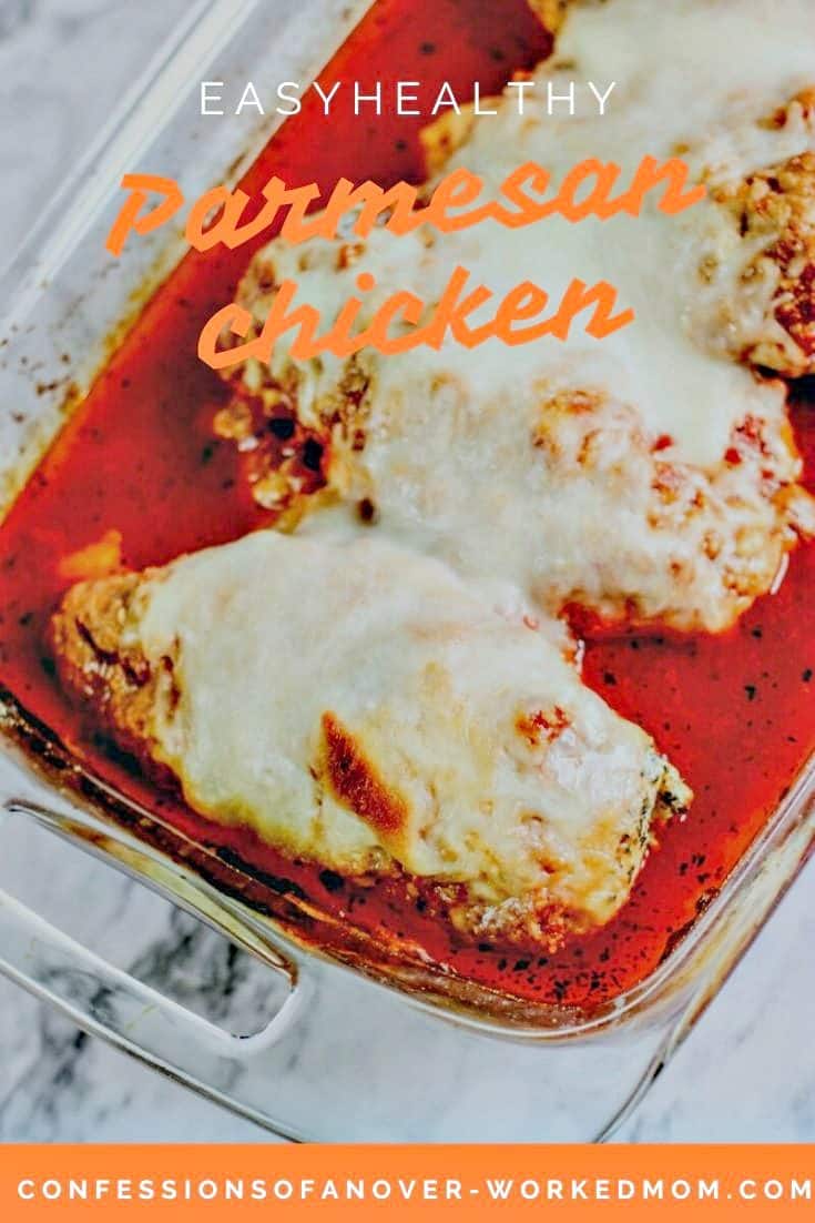 Healthy Parmesan Chicken Recipe Baked in the Oven #chickenrecipe #chicken #healthyrecipe #glutenfreerecipe #entree #dinner