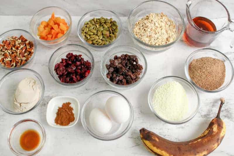 ingredients for this recipe in bowls on the counter