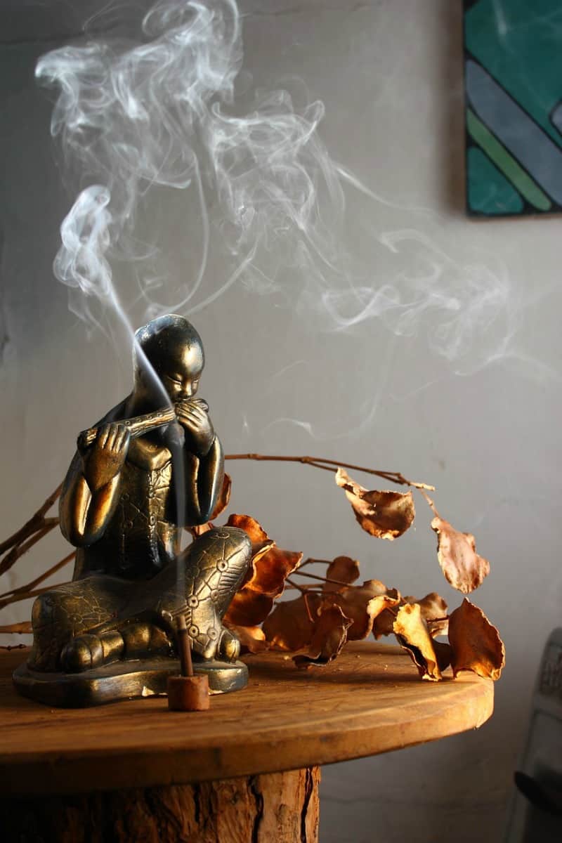buddha statue with insense
