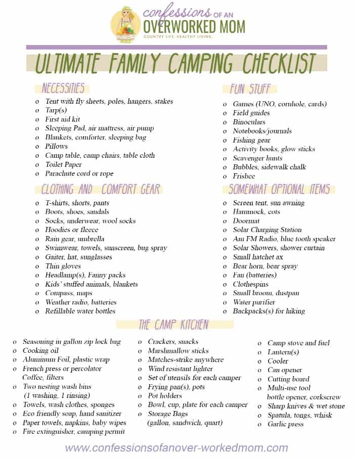 Family Camping Checklist: A List of Camping Essentials