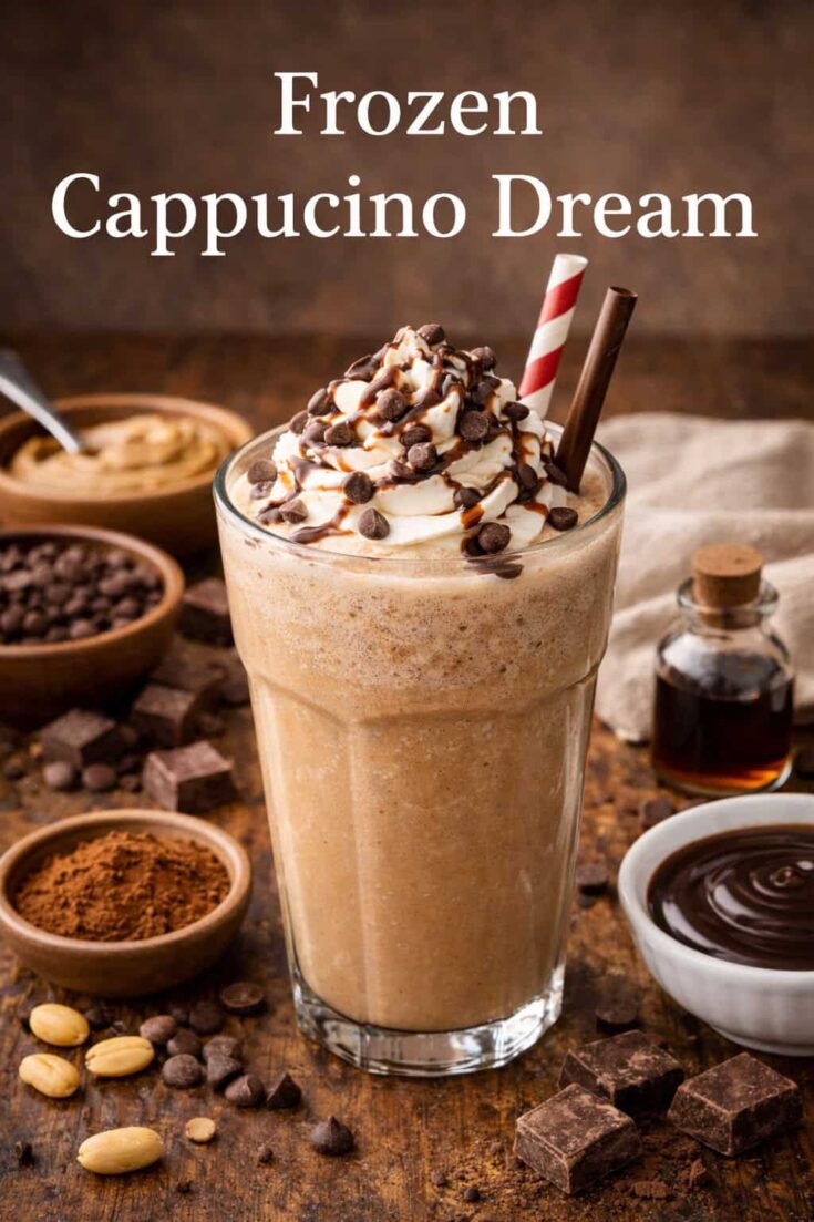 Make a creamy frozen cappuccino at home with coffee ice cream, espresso, and milk. Easy, budget-friendly, and perfect for coffee lovers. Get the recipe here.