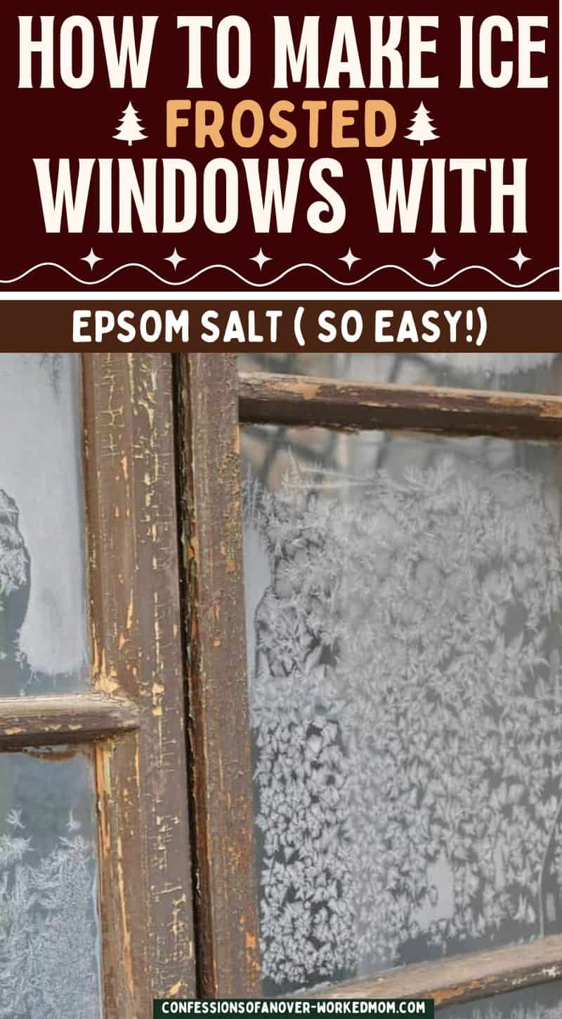 Have ever tried to make ice frosted windows with Epsom salts? This is one of my favorite winter projects with the kids. We love the patterns that Jack Frost leaves on our windows. But, he doesn't always visit every night, especially with the new insulated windows. Now, you can let the kids enjoy the sight of frosted windows with this simple DIY project.