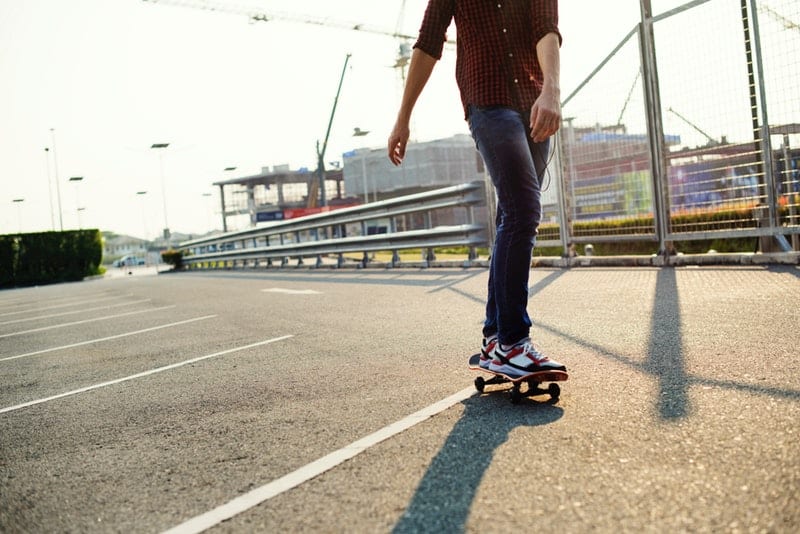 teen on a skateboard