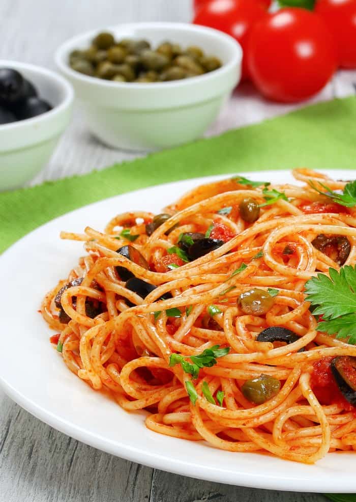 Recipe for Mediterranean Spaghetti with Paleo Alternatives
