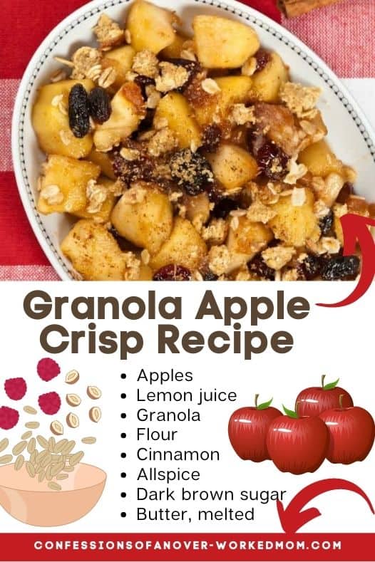 You will love this granola apple crisp recipe! Autumn is here and for me, that means apple season. When I think of apples, I think of apple crisp.