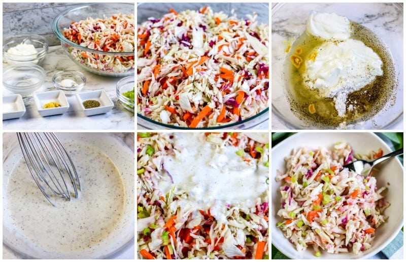 step by step photos to make this healthy coleslaw recipe