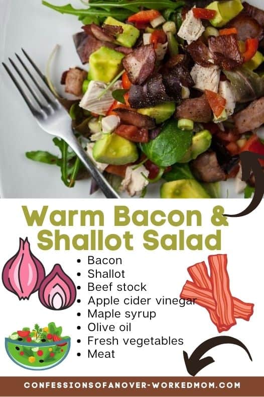 You are going to love this Warm Bacon and Shallot Spinach Salad recipe! It doesn't get much better than bacon no matter what you add it to.