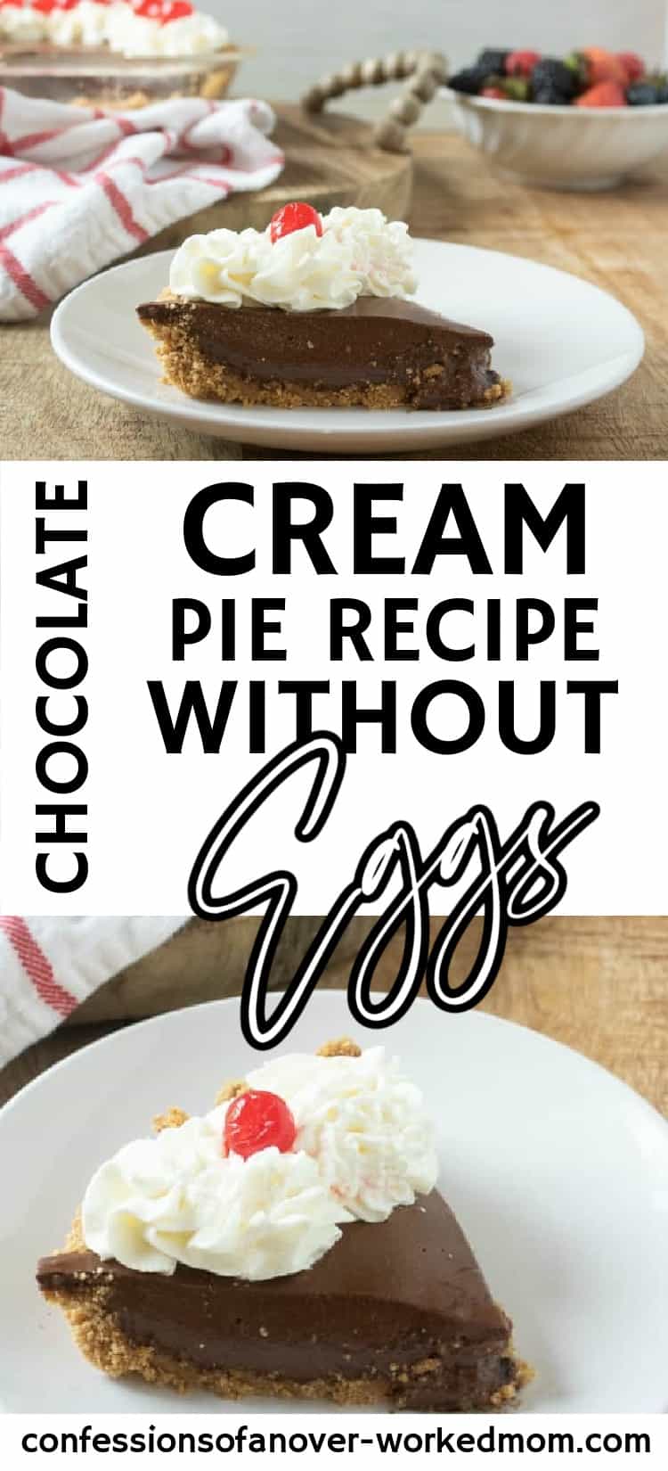 If you've been looking for a chocolate pie recipe without eggs, you have found it! Try this egg free chocolate pie today and see why it's a favorite.