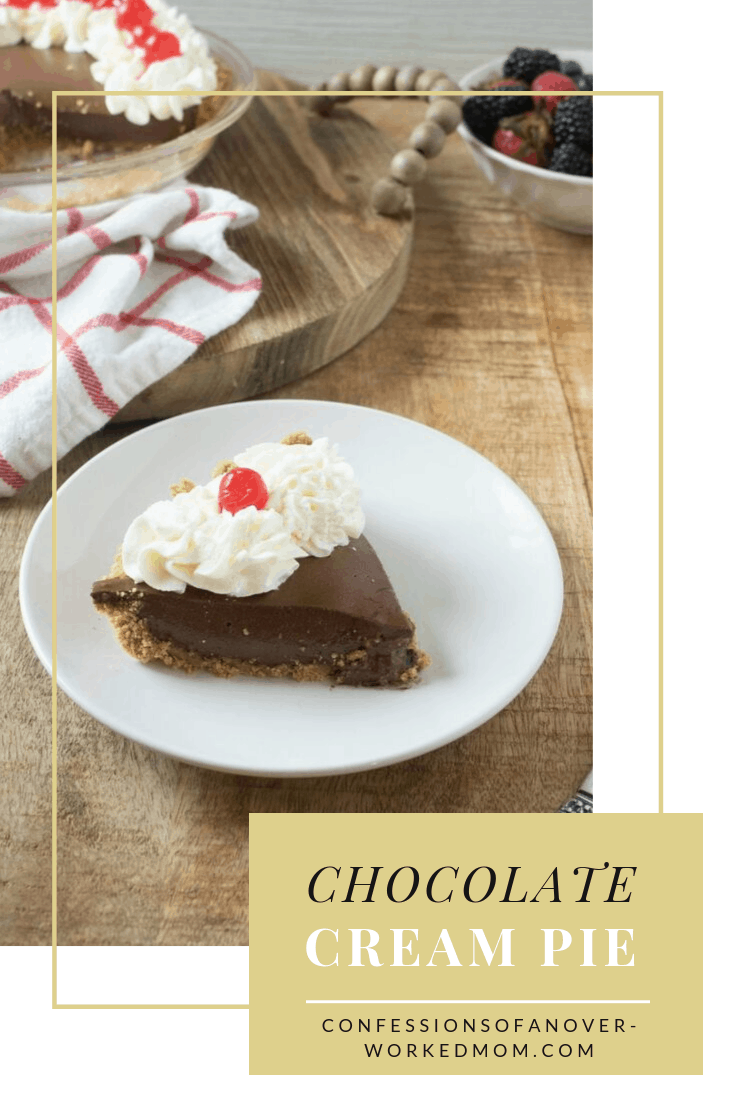 Chocolate Cream Pie Recipe Without Eggs or Pudding Mix Print