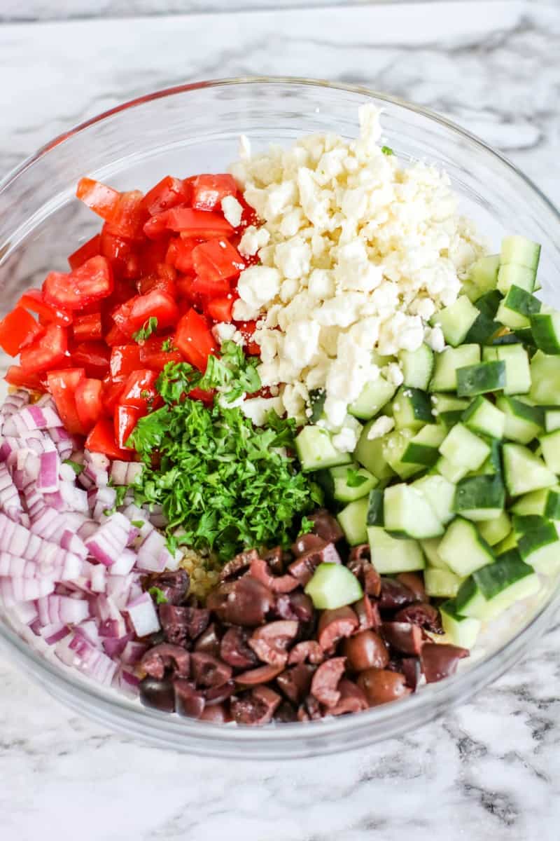 fresh vegetables chopped in a bowl