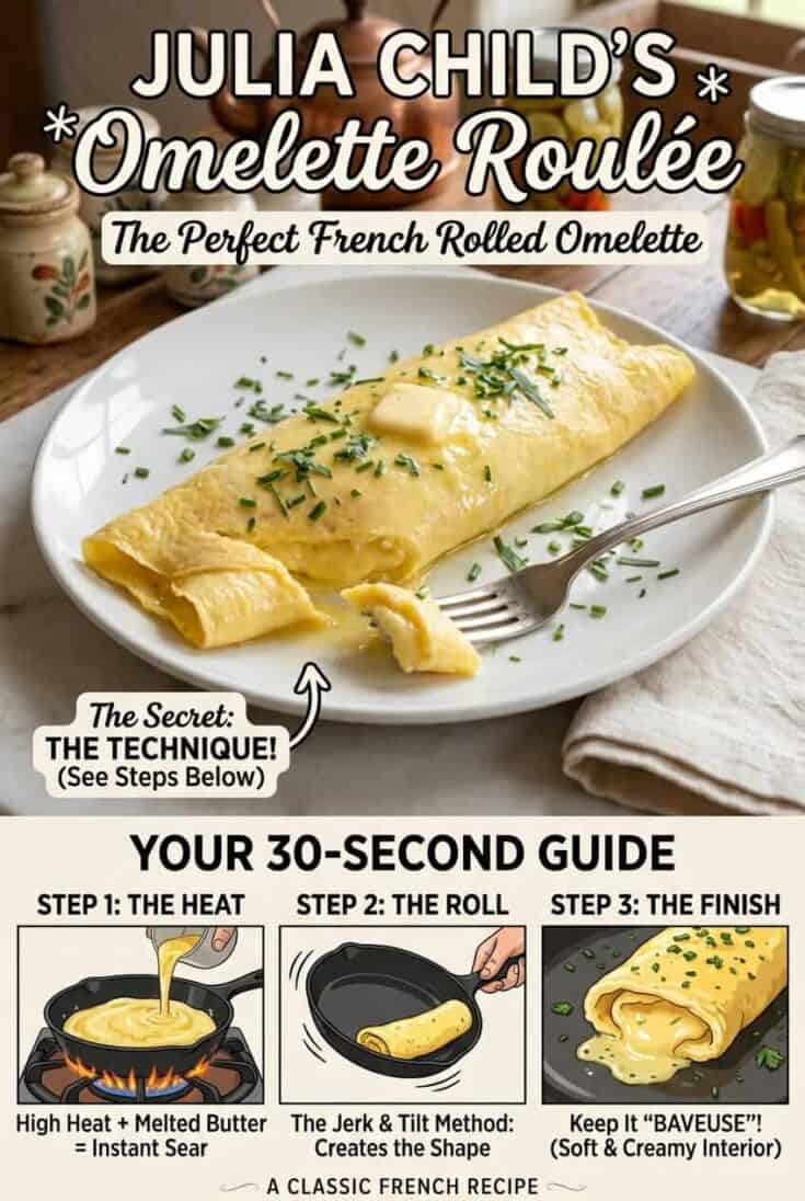 Julia Child's Omelette Roulée (French Rolled Omelette)