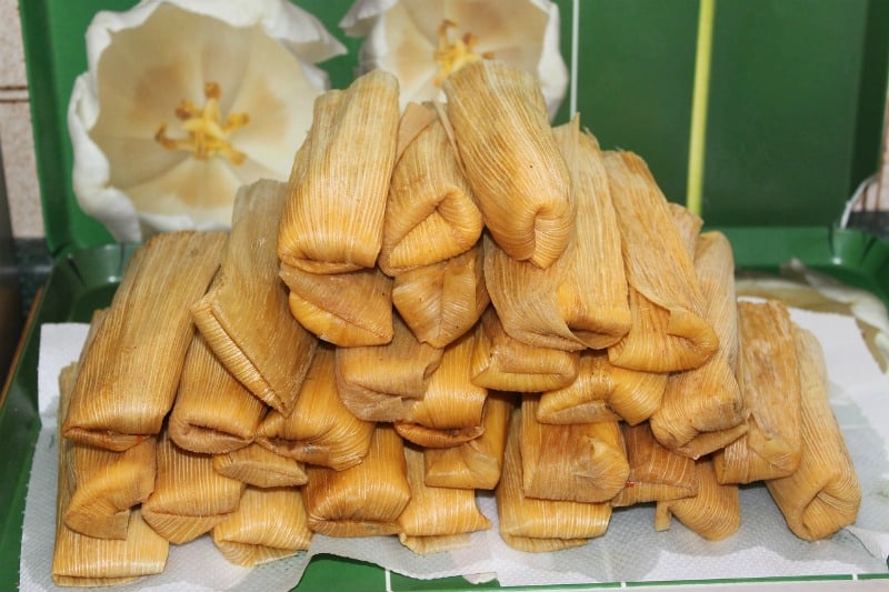 a stack of tamales