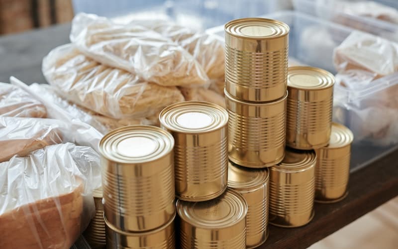 close up shot of canned food