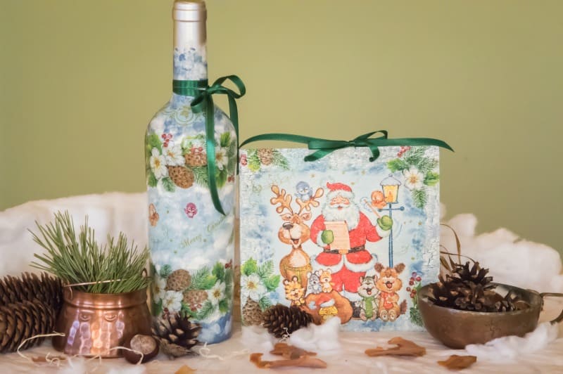 Christmas Project Ideas Using Decoupage [Easy Votive Candle Holder]