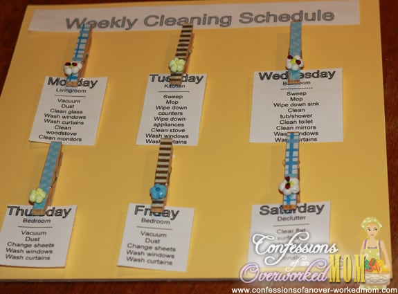 Household cleaning schedule