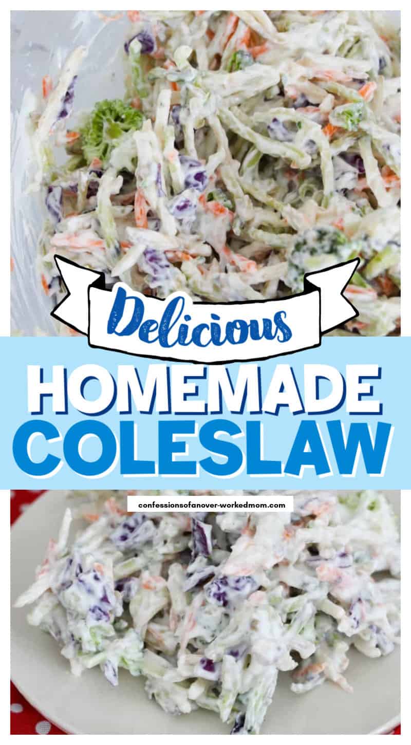 My homemade coleslaw recipe is one that I look forward to each spring. We often enjoy it for our Easter dinner as a side dish and then again in the summer when it’s time for cookouts and barbecues.