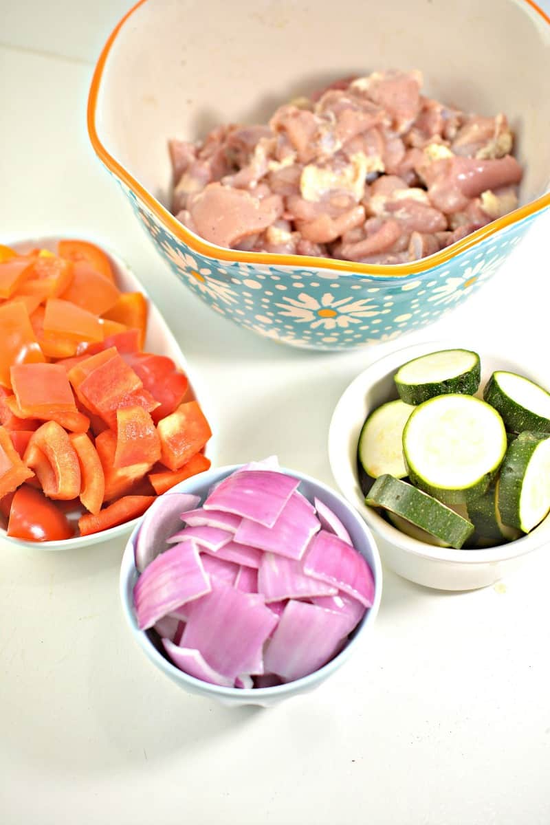 How do you cut chicken breast for kabobs?