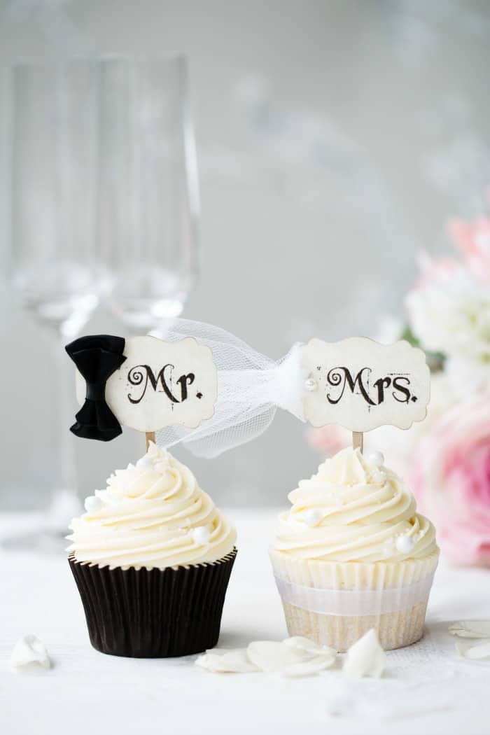 Simply Classy Mr and Mrs Wedding Cupcake Toppers Craft