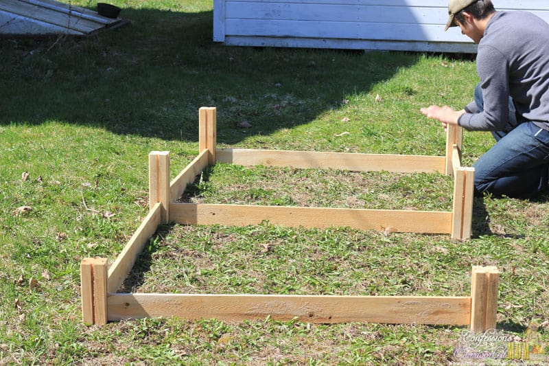 wooden frame for raised beds