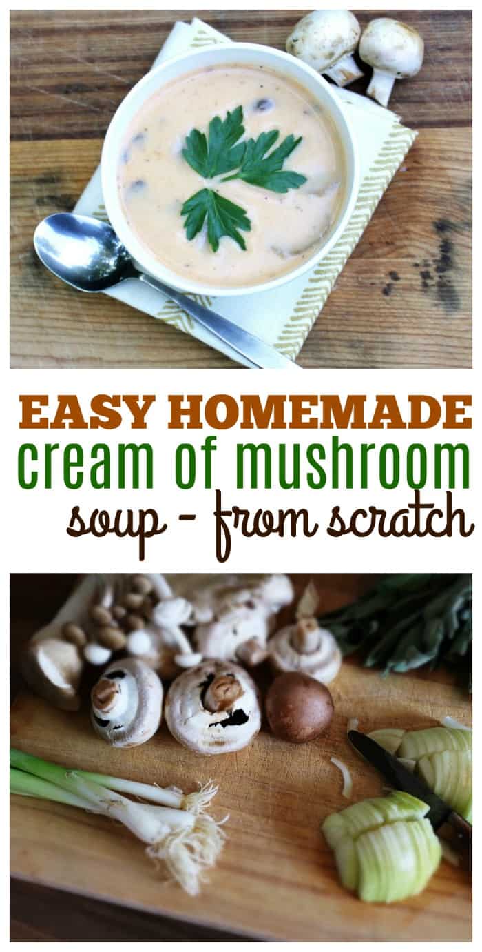 Homemade cream of mushroom soup from scratch