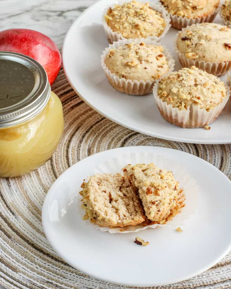 applesauce muffins on a white plate
