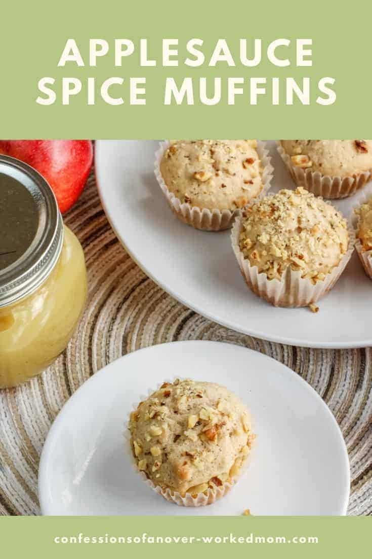 Easy apple sauce spice muffins with chopped walnuts