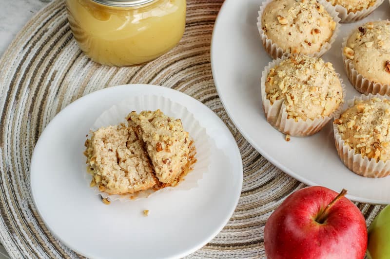 Apple Sauce Spice Muffins Recipe With Chopped Walnuts