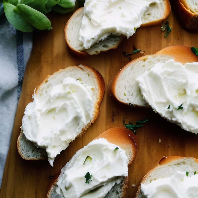 crostini spread with goat cheese