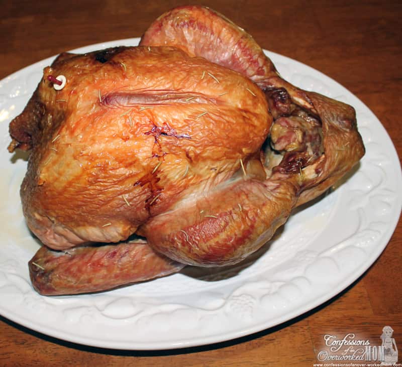 baked turkey on a plate that has had flavor injected