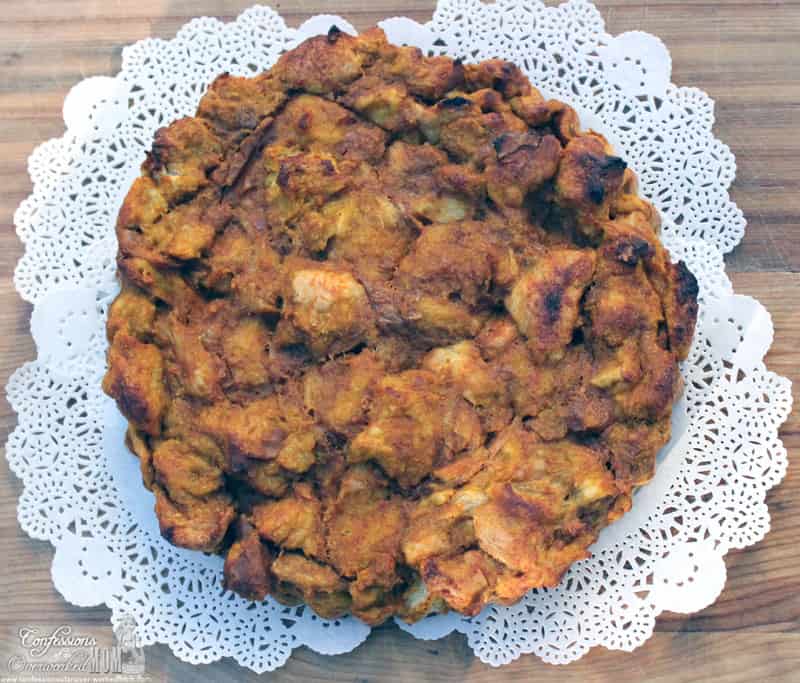 Spiced pumpkin bread pudding recipe with maple glaze