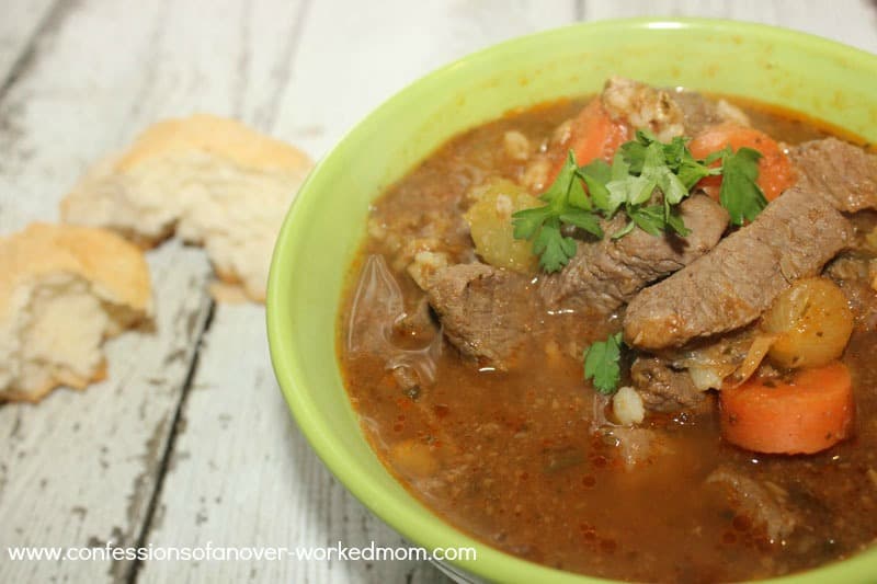 Beef stew with barley recipe
