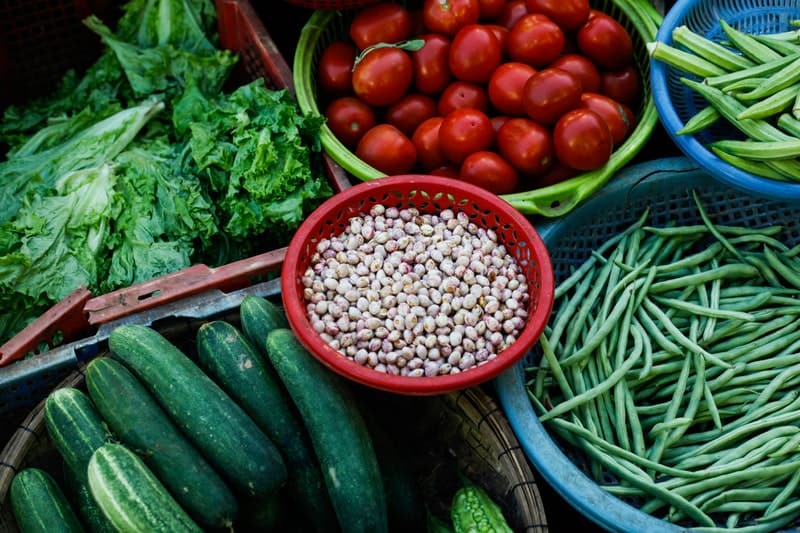 healthy vegetables in bowls