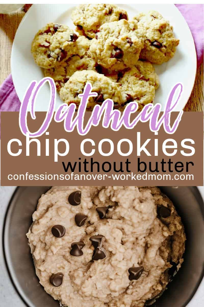 You are going to love these chocolate chip pecan oatmeal cookies! Can you make oatmeal chocolate chip cookies without butter? Yes! Here's the recipe.