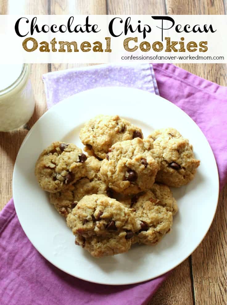 Oatmeal chocolate chip cookies without butter - Chocolate Chip Pecan Oatmeal Cookies