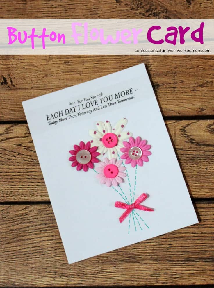 Button crafts - Button Flower Card