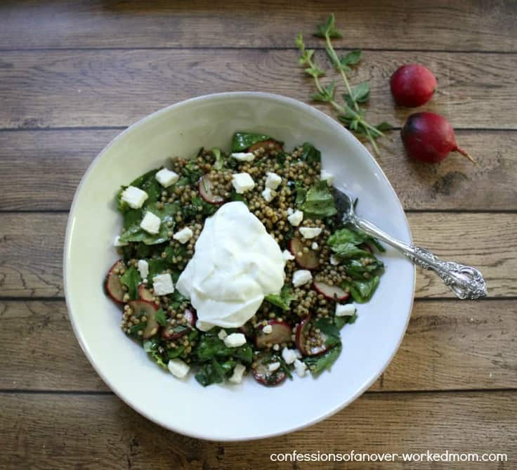 Spring sorghum grain salad recipe #StonyfieldBlogger