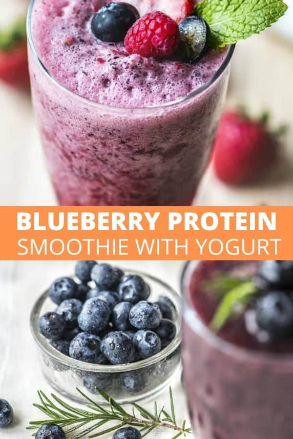 Blueberry Protein Smoothie with Greek Yogurt