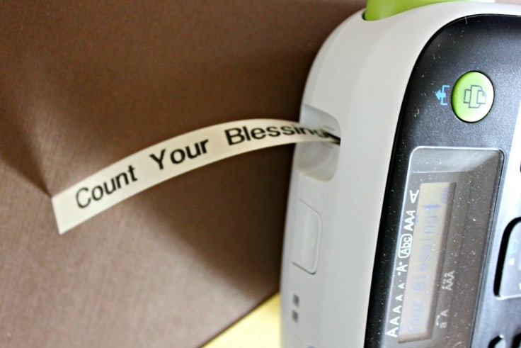 a label maker printing ribbon with a message