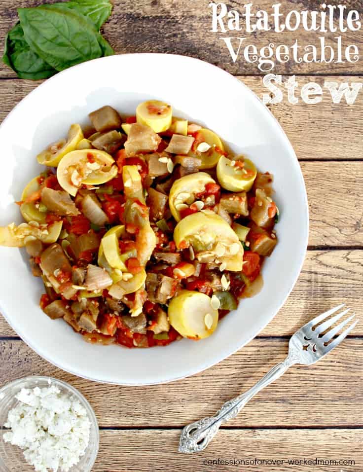 This is one of our favorite healthy slowcooker meals! Try my Ratatouille Vegetable Stew today and see why it's a favorite of mine.