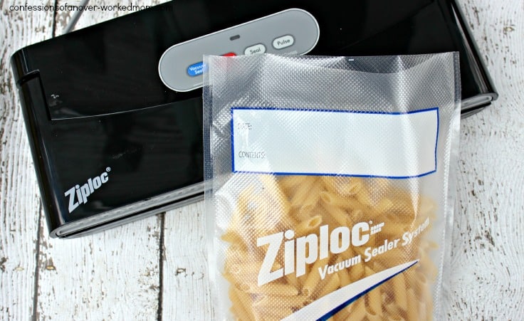 a food storage machine and a bag of pasta