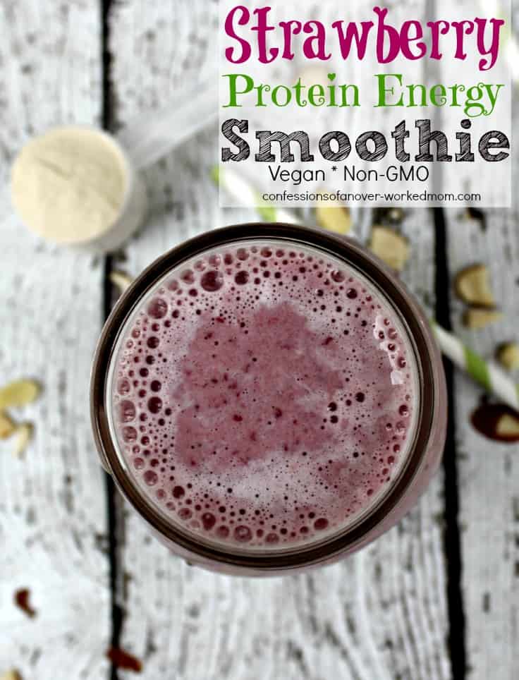 Strawberry Protein Energy Smoothie | High Protein Energy Shake #GNCPlantProtein