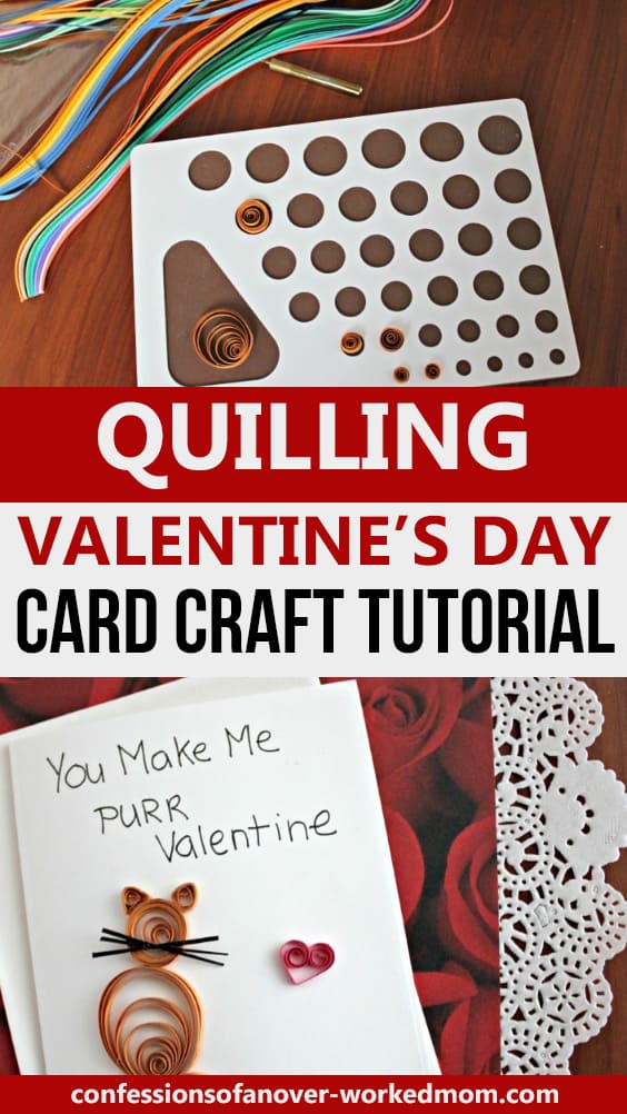 Cat Quilling Valentines Day Card Craft Tutorial