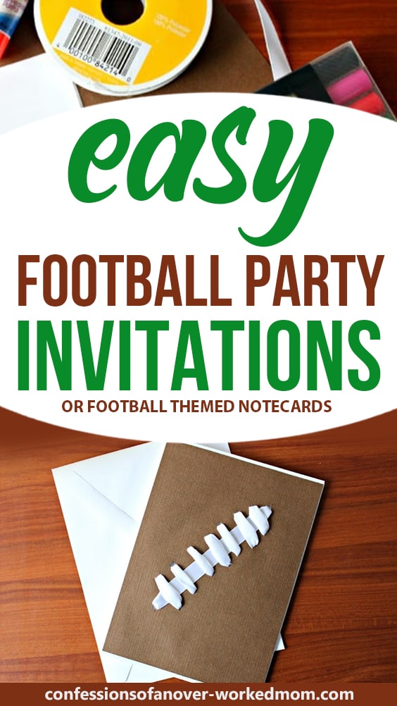 Easy Football Party Invitations or Football Themed Notecards