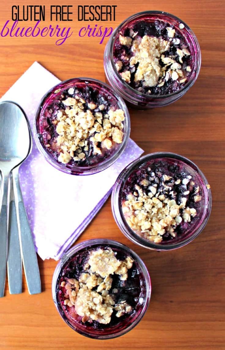 Healthy gluten free desserts - blueberry crisp