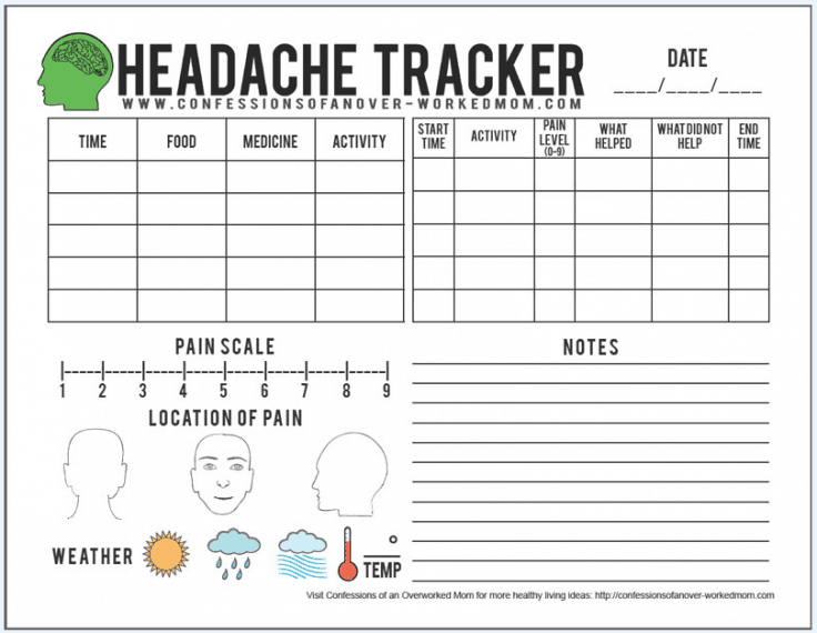 Helpful Migraine Tips & Printable Headache Tracker